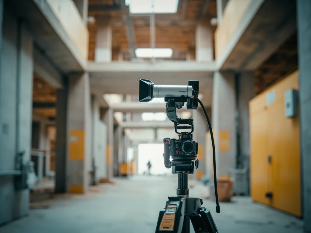 360-degree camera on a tripod for site walkthroughs