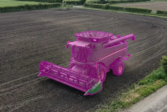 AI segmentation flagging a harvester entering a freshly-sprayed restricted-entry zone
