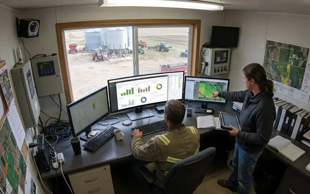 A tablet showing KPI gauges and charts for a safety compliance report