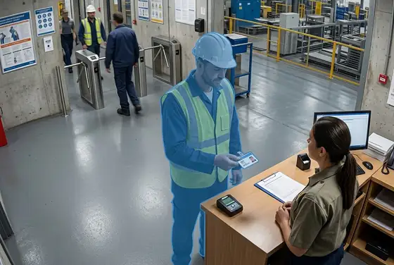 AI segmentation on a worker certification badge check