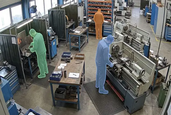 AI segmentation counting workers by zone