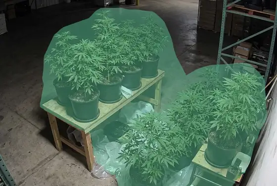 AI segmentation mask on unauthorized plant use