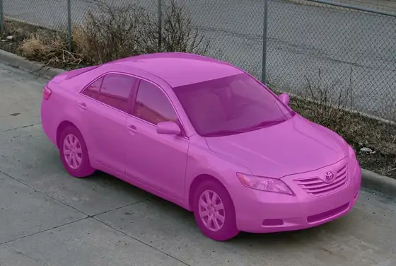 AI segmentation mask on an unauthorized vehicle
