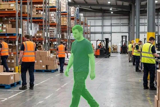 AI segmentation mask on a missing hi-vis vest