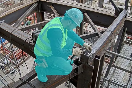 AI segmentation on a work-in-progress stage