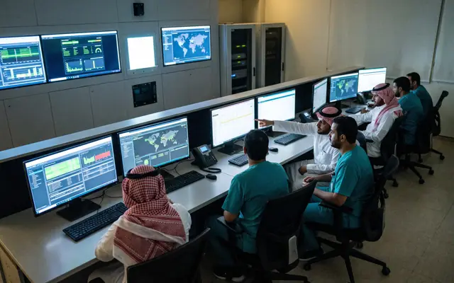 A secure on-premises server rack keeping data inside the Kingdom
