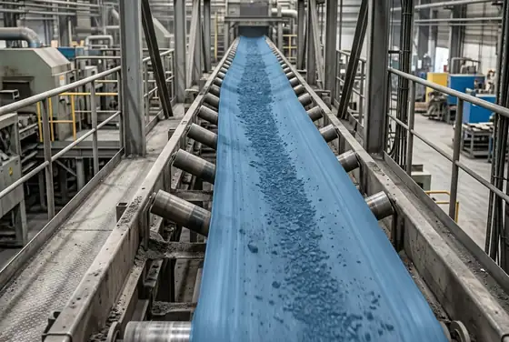 AI segmentation flagging a misaligned conveyor belt drifting on the structure