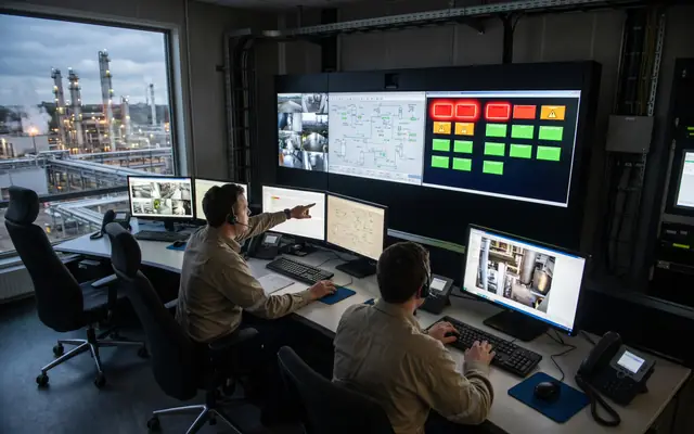 A site supervisor receiving a safety alert on a smartphone