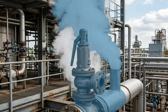 AI segmentation mask on a steam vent from a pressure safety valve
