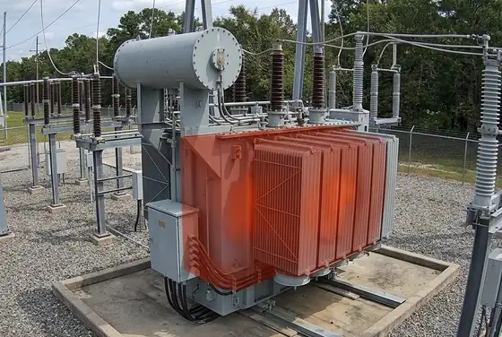 AI segmentation mask on a thermal anomaly at a substation transformer