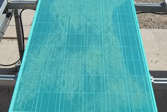 AI segmentation mask on a thick dust layer on a PV module