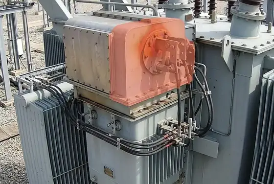 AI segmentation mask on a load tap changer thermal anomaly
