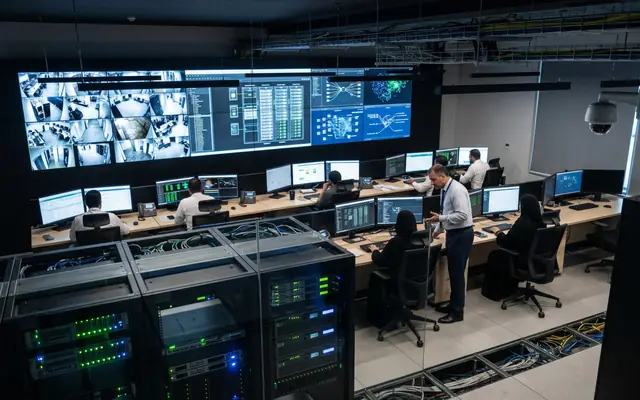A secure on-premises server rack keeping data inside the Kingdom