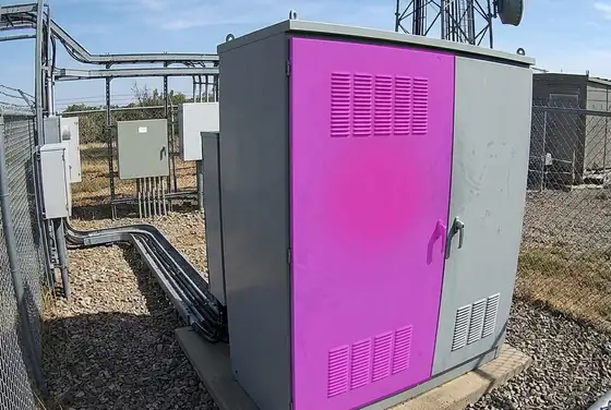 AI segmentation mask on a thermal hotspot on a BTS outdoor cabinet