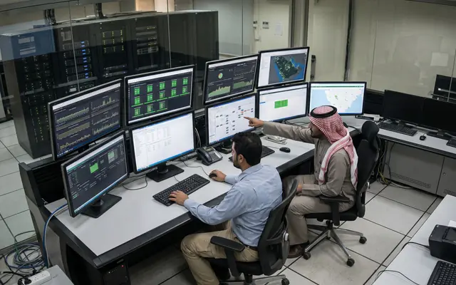 A secure on-premises server rack keeping data inside the Kingdom