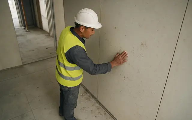 An oil and water spill spreading across a concrete factory floor