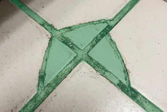 AI segmentation mask on dirty grout