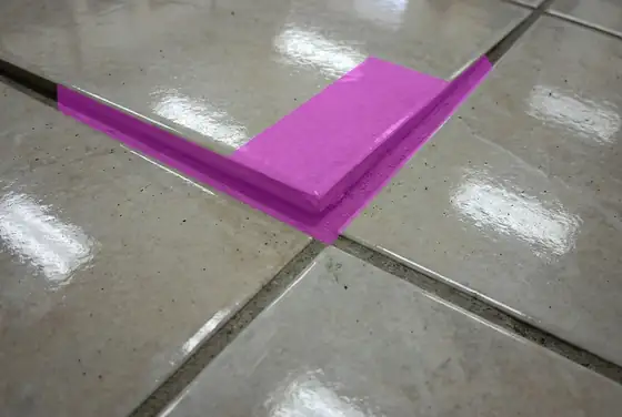 AI segmentation mask on tile lippage
