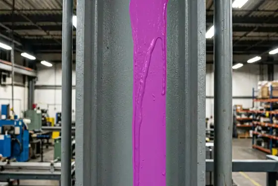 AI segmentation mask on a paint run or sag