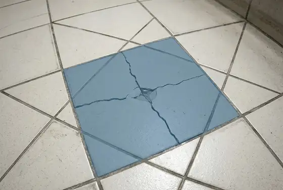 AI segmentation mask on a cracked tile