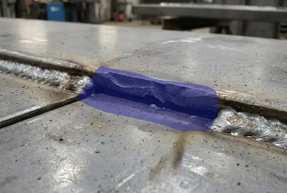 AI segmentation mask on weld undercut