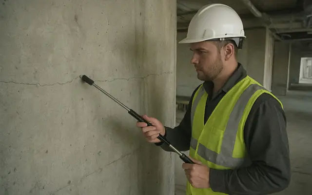 A worker with a glowing skeletal pose-estimation overlay analysing their posture