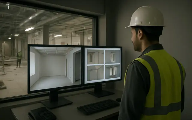 A site supervisor receiving a safety alert on a smartphone