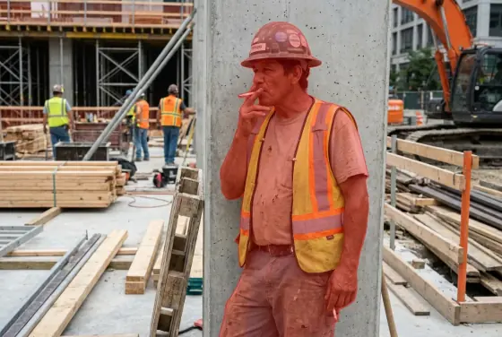 AI segmentation flagging smoking on site