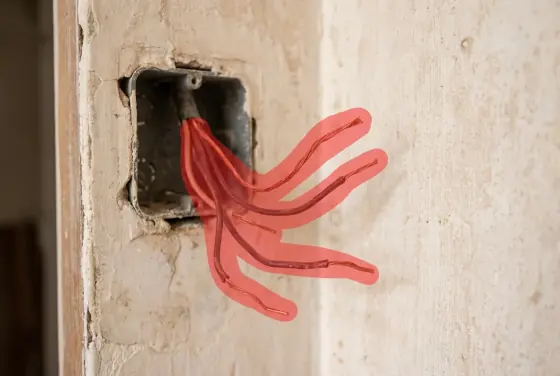 AI segmentation flagging exposed wiring