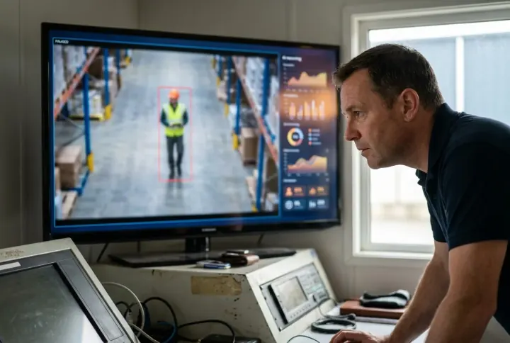 A control-room screen showing an AI reasoning check on a flagged event