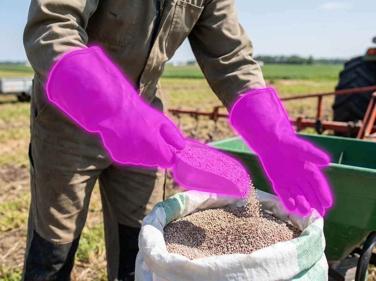 AI segmentation flagging chemical-resistant gloves