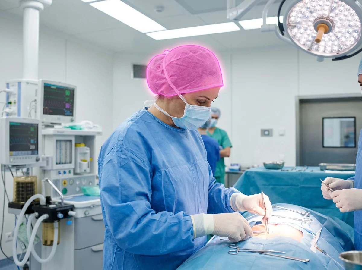 AI segmentation flagging scrub cap compliance