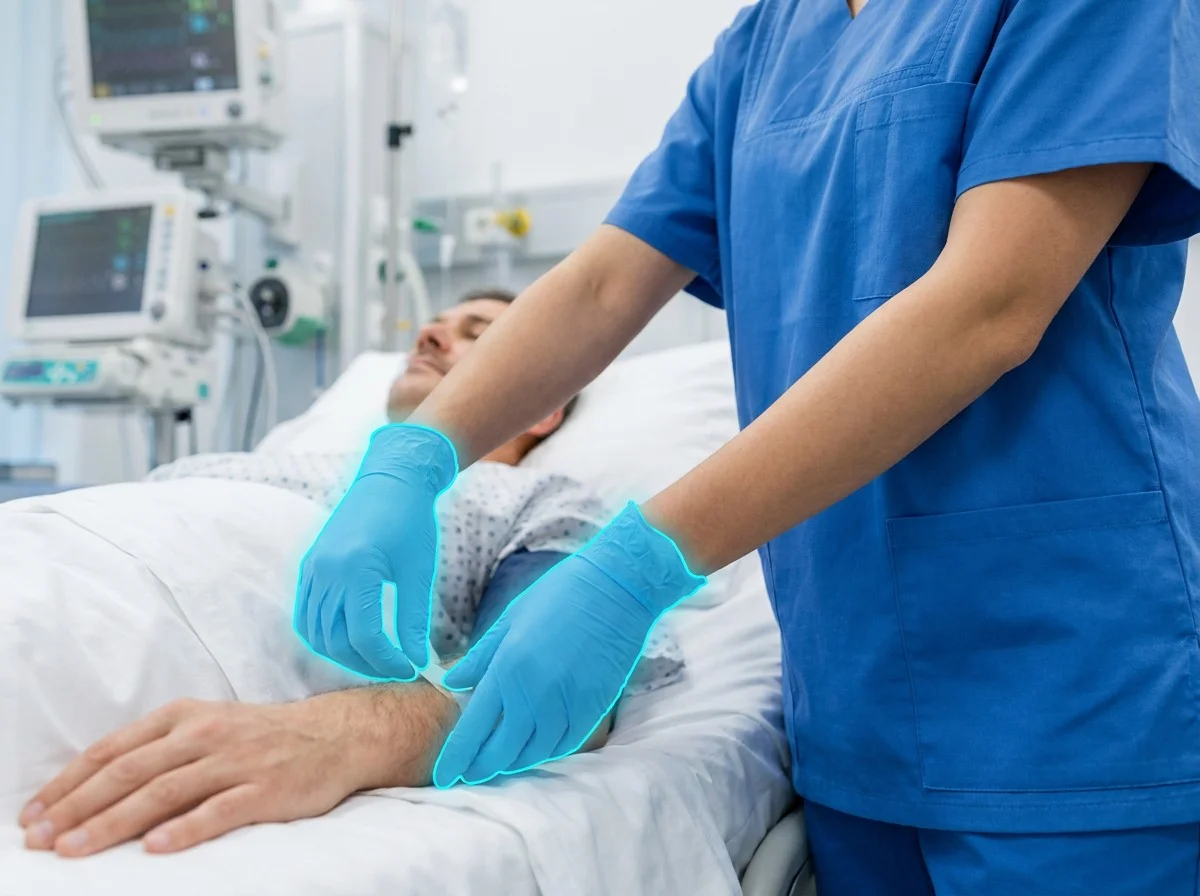 AI segmentation flagging medical glove compliance