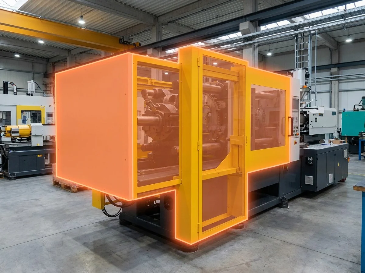 AI segmentation flagging a machine safety guard