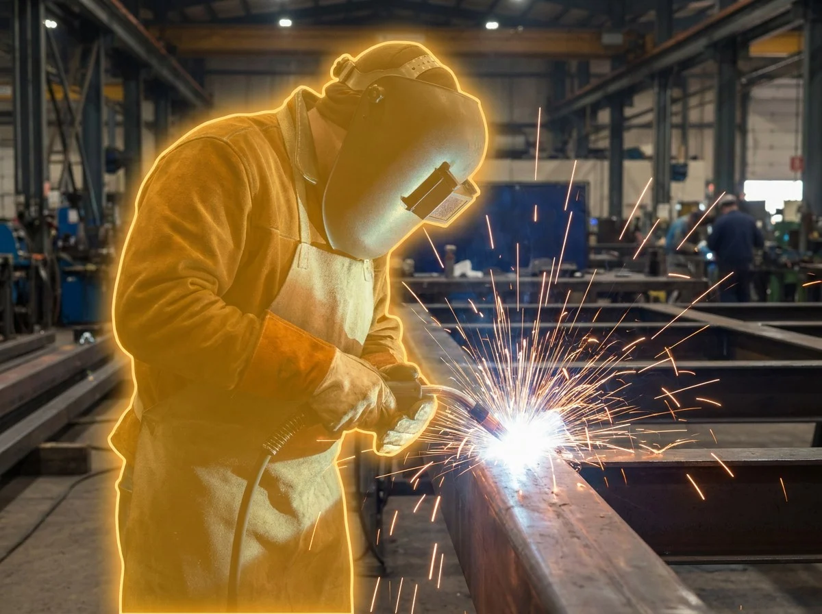 AI segmentation flagging hot work with protective gear