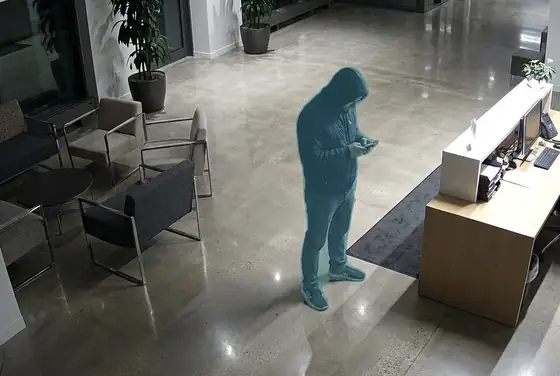 AI segmentation on a person loitering after hours