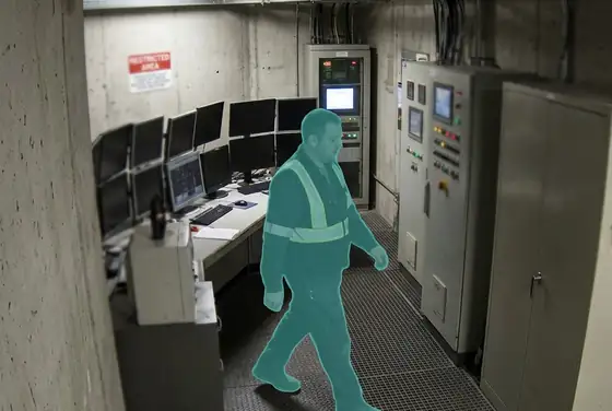 AI segmentation on a person in a restricted room