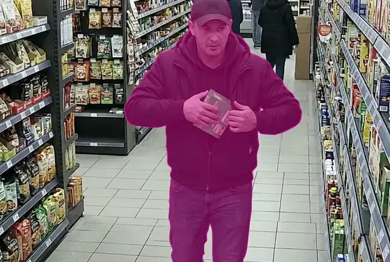 AI segmentation on a person concealing merchandise