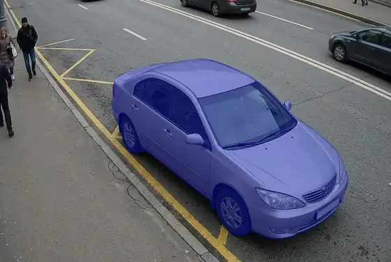 AI segmentation on a vehicle idling in a no-stop zone