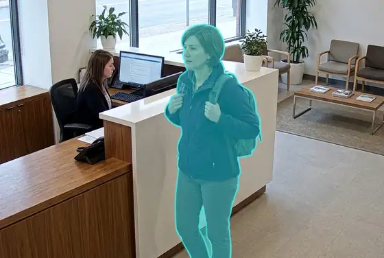 AI segmentation on an unknown visitor at reception